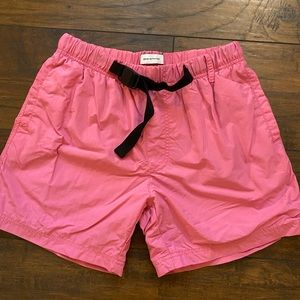 Pink nylon shorts from UO